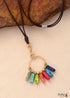 Boho Necklace, Red 7 Color Chakra Pendantn
